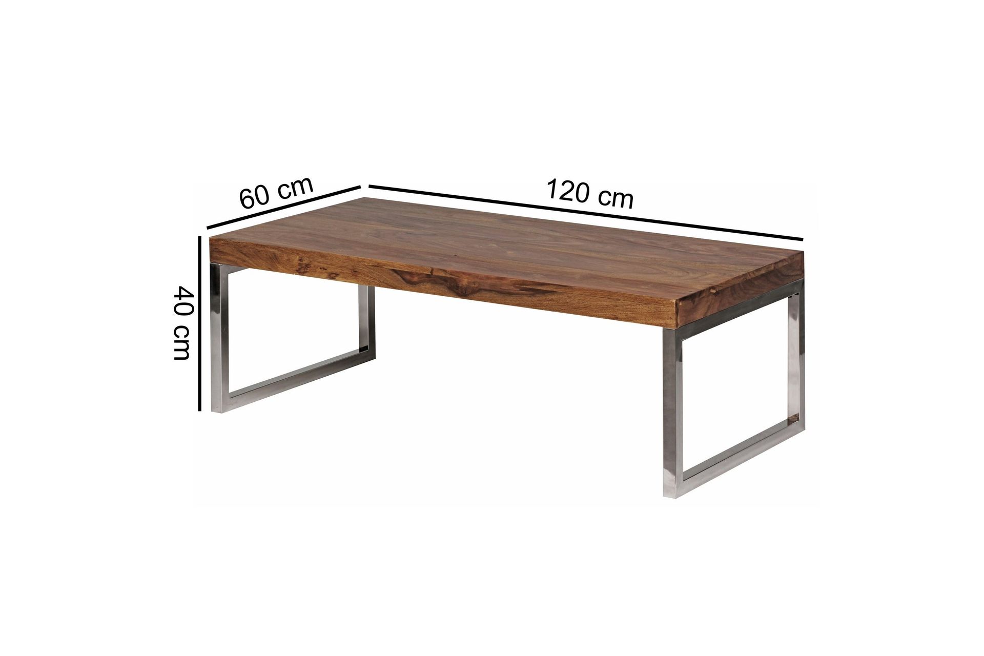 Sohvapöytä Santarosa 120 cm - Massiivi Puu/Kromi - Huonekalut - Pöytä & ruokailuryhmä - Sohvapöytä