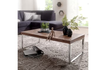 Sohvapöytä Santarosa 120 cm - Massiivi Puu/Kromi - Huonekalut - Pöytä & ruokailuryhmä - Sohvapöytä