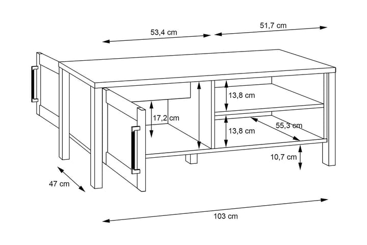 Sohvapöytä Satniysa 110 cm - Ruskea - Sohvapöytä