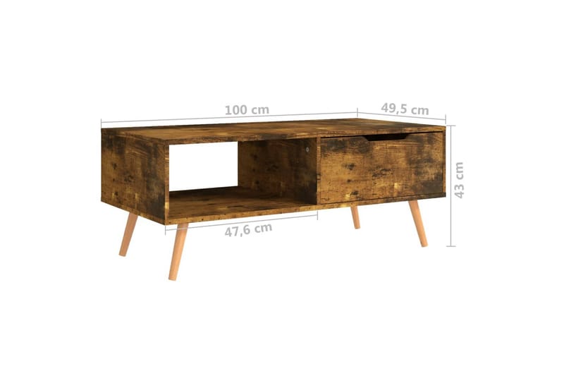 Sohvapöyt�ä savutammi 100x49,5x43 cm lastulevy - Ruskea - Huonekalut - Pöytä & ruokailuryhmä - Sohvapöytä