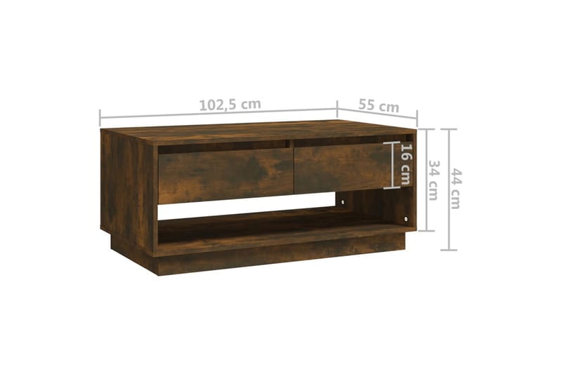 Sohvapöytä savutammi 102,5x55x44 cm lastulevy - Ruskea - Huonekalut - Pöytä & ruokailuryhmä - Sohvapöytä