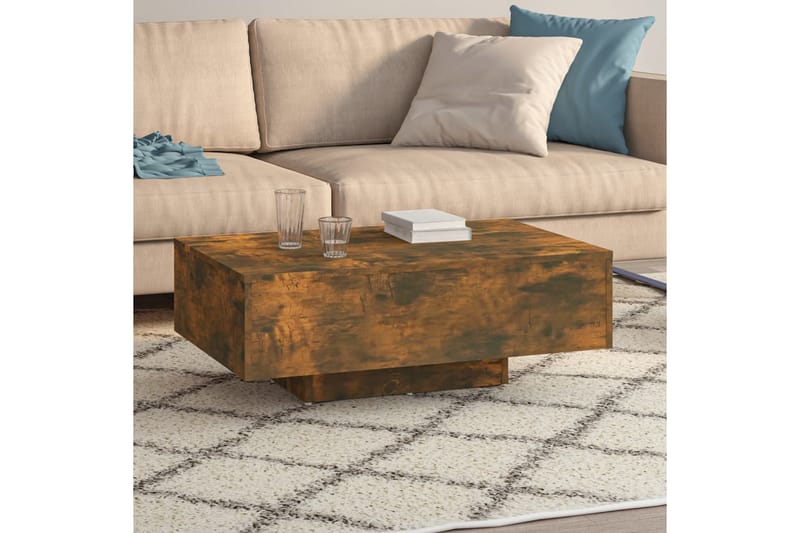 Sohvapöytä savutammi 85x55x31 cm tekninen puu - Ruskea - Huonekalut - Pöytä & ruokailuryhmä - Sohvapöytä