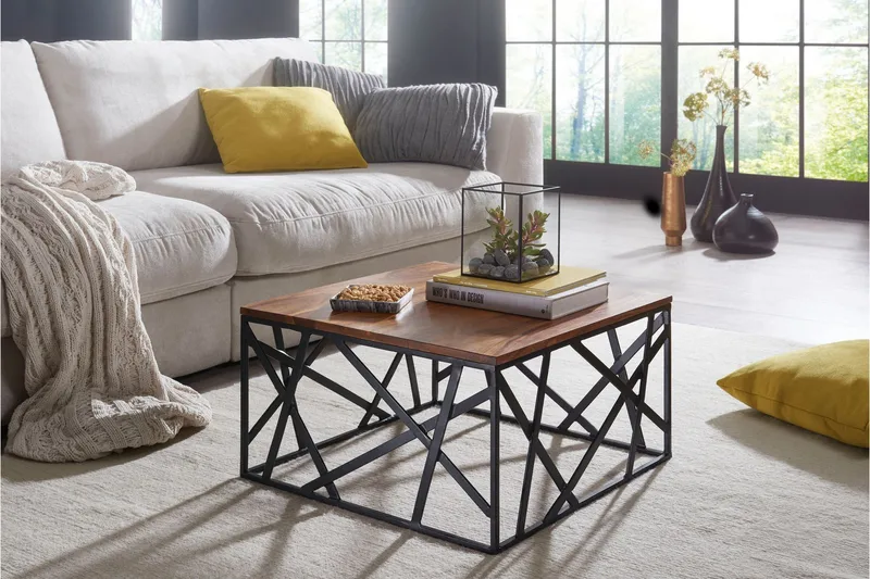 Sohvapöytä Schemmer 60 cm - Massiivi Puu/Musta - Huonekalut - Pöytä & ruokailuryhmä - Sohvapöytä