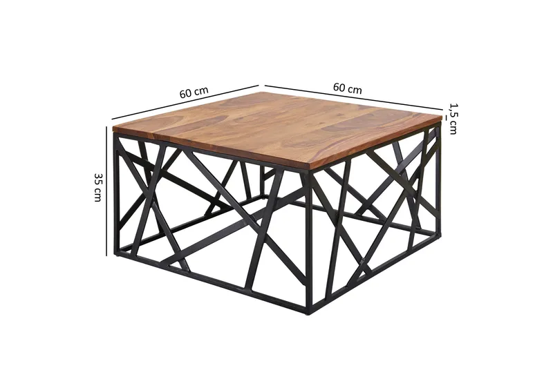 Sohvapöytä Schemmer 60 cm - Massiivi Puu/Musta - Huonekalut - Pöytä & ruokailuryhmä - Sohvapöytä