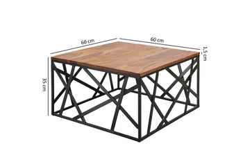 Sohvapöytä Schemmer 60 cm - Massiivi Puu/Musta - Huonekalut - Pöytä & ruokailuryhmä - Sohvapöytä