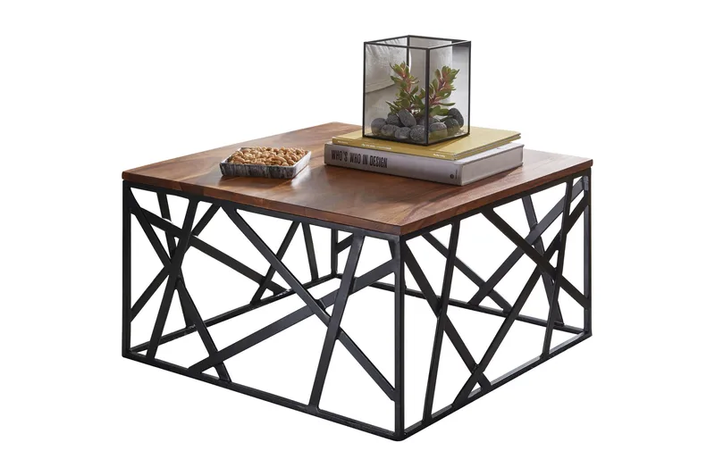 Sohvapöytä Schemmer 60 cm, Massiivi Puu/Musta