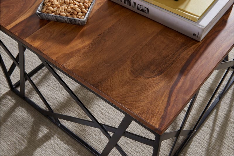 Sohvapöytä Schemmer 60 cm - Massiivi Puu/Musta - Huonekalut - Pöytä & ruokailuryhmä - Sohvapöytä