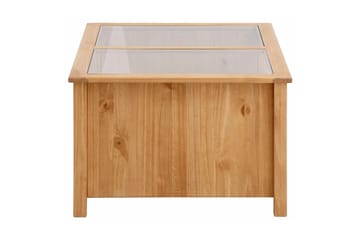Sohvapöytä Sedina 100 cm Säilytyksellä 2 laatikkoa+Hylly - Lasi/Ruskea - Huonekalut - Pöytä & ruokailuryhmä - Sohvapöytä - Sohvapöytä säilytystilalla