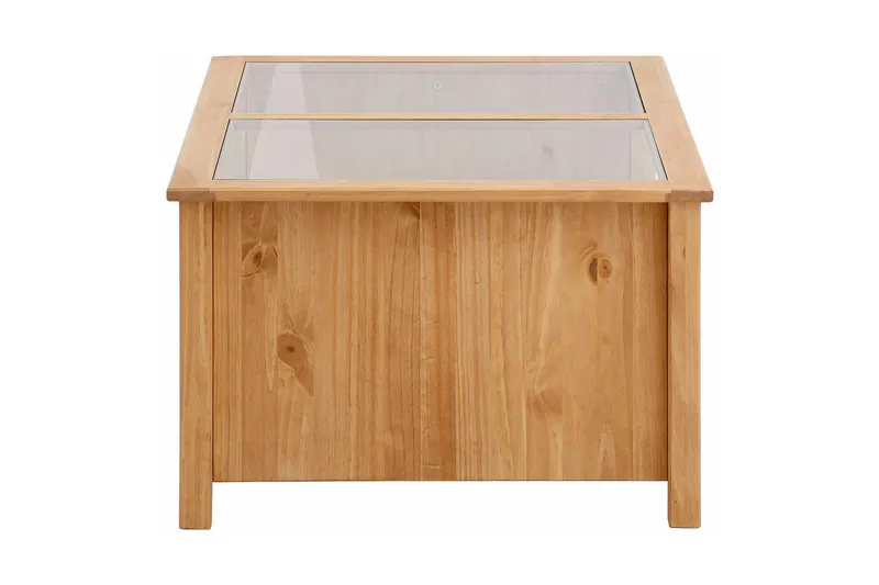 Sohvapöytä Sedina 100 cm Säilytyksellä 2 laatikkoa+Hylly - Lasi/Ruskea - Huonekalut - Pöytä & ruokailuryhmä - Sohvapöytä