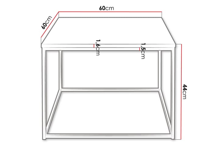 Sohvapöytä Selvotta 60 cm - Valkoinen/Musta - Sohvapöytä