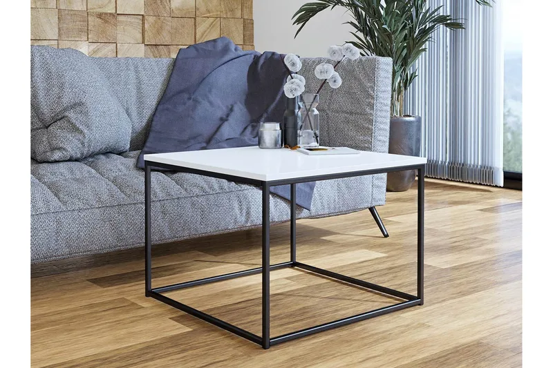 Sohvapöytä Selvotta 60 cm - Valkoinen/Musta - Huonekalut - Pöytä & ruokailuryhmä - Sohvapöytä