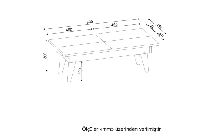 Sohvapöytä Shaneka 90 cm Shakkikuvio - Valkoinen/Pähkinänruskea - Sohvapöytä