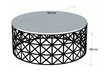 Sohvapöytä Sipila 90 cm Pyöreä Marmorikuvio - Musta - Huonekalut - Pöytä & ruokailuryhmä - Sohvapöytä