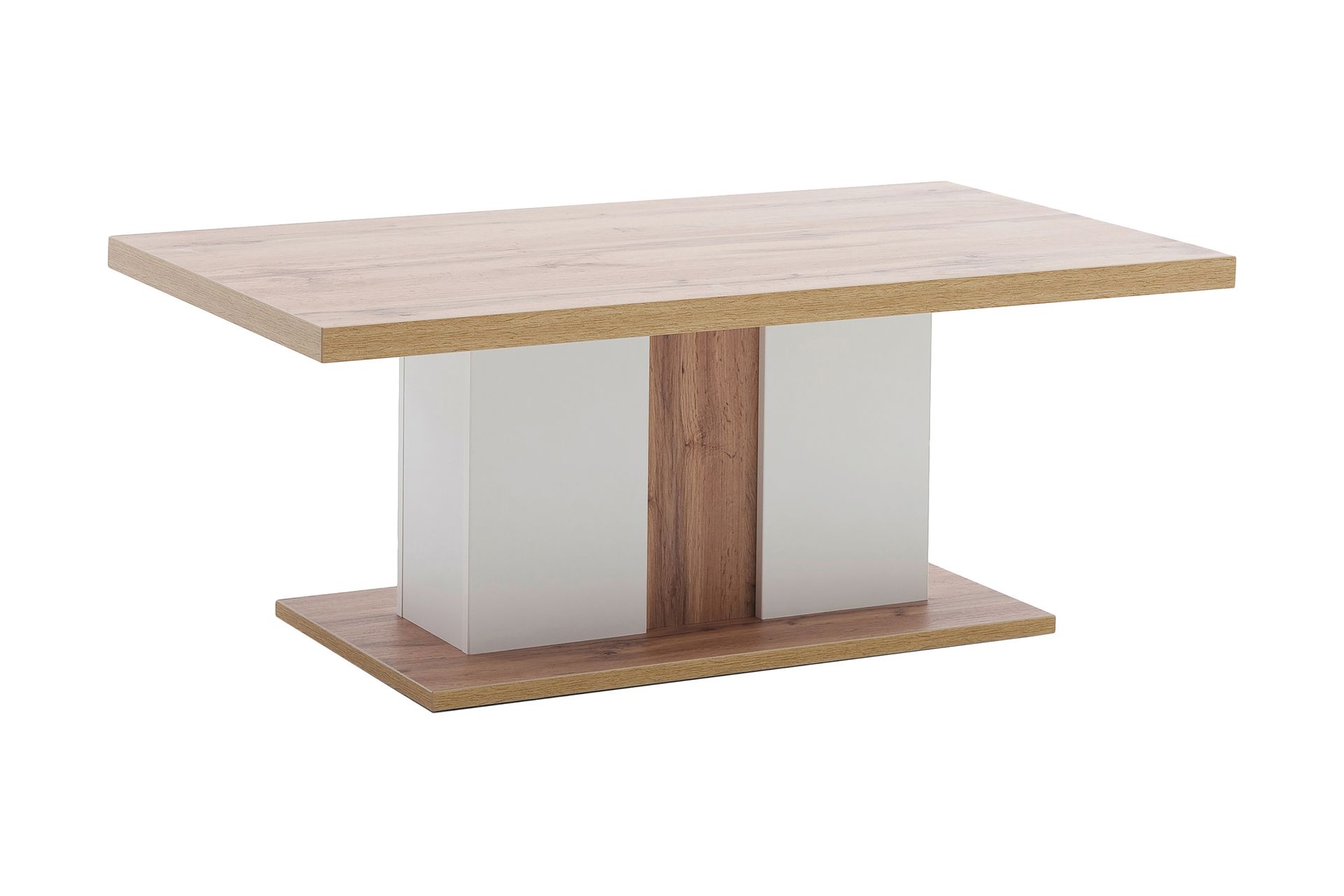 Sohvapöytä Sirbaugh 115 cm - Valkoinen/Tammenväri - Huonekalut - Pöytä & ruokailuryhmä - Sohvapöytä