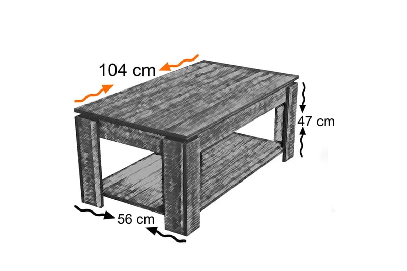 Sohvapöytä Skoglund 104 cm Säilytyksellä Hylly - Pähkinänruskea - Sohvapöytä