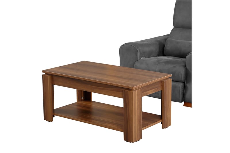 Sohvapöytä Skoglund 104 cm Säilytyksellä Hylly - Pähkinänruskea - Huonekalut - Pöytä & ruokailuryhmä - Sohvapöytä