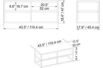 Sohvapöytä Slottet 110 cm Säilytyksellä Hylly - Ruskea/Musta - Huonekalut - Pöytä & ruokailuryhmä - Sohvapöytä - Sohvapöytä säilytystilalla