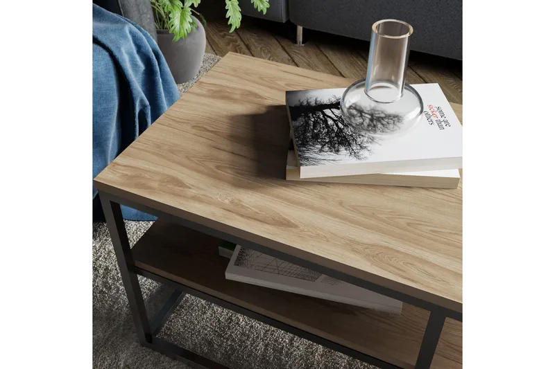 Sohvapöytä Slottet 110 cm Säilytyksellä Hylly - Ruskea/Musta - Huonekalut - Pöytä & ruokailuryhmä - Sohvapöytä