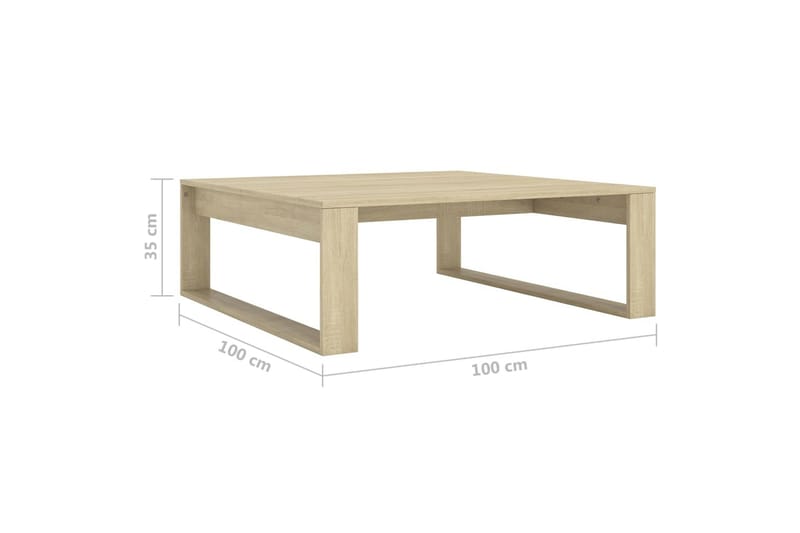 Sohvapöytä Sonoma-tammi 100x100x35 cm lastulevy - Ruskea - Huonekalut - Pöytä & ruokailuryhmä - Sohvapöytä