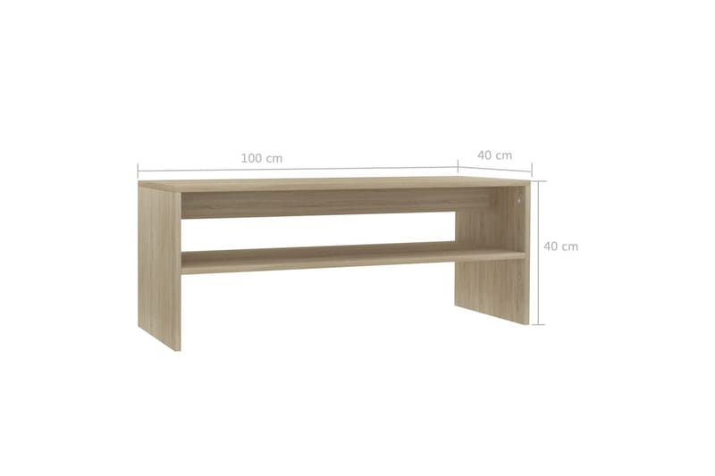 Sohvapöytä Sonoma-tammi 100x40x40 cm lastulevy - Ruskea - Huonekalut - Pöytä & ruokailuryhmä - Sohvapöytä
