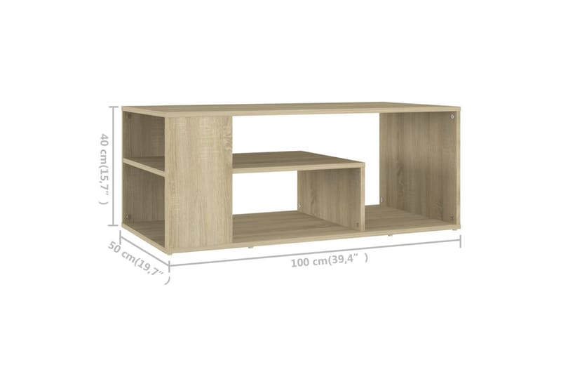 Sohvapöytä Sonoma-tammi 100x50x40 cm lastulevy - Huonekalut - Pöytä & ruokailuryhmä - Sohvapöytä