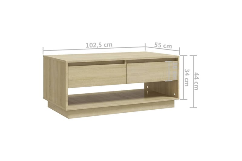 Sohvapöytä Sonoma-tammi 102,5x55x44 cm lastulevy - Ruskea - Huonekalut - Pöytä & ruokailuryhmä - Sohvapöytä