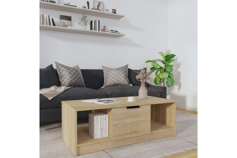 Sohvapöytä Sonoma-tammi 102x50x36 cm tekninen puu - Ruskea - Huonekalut - Pöytä & ruokailuryhmä - Sohvapöytä