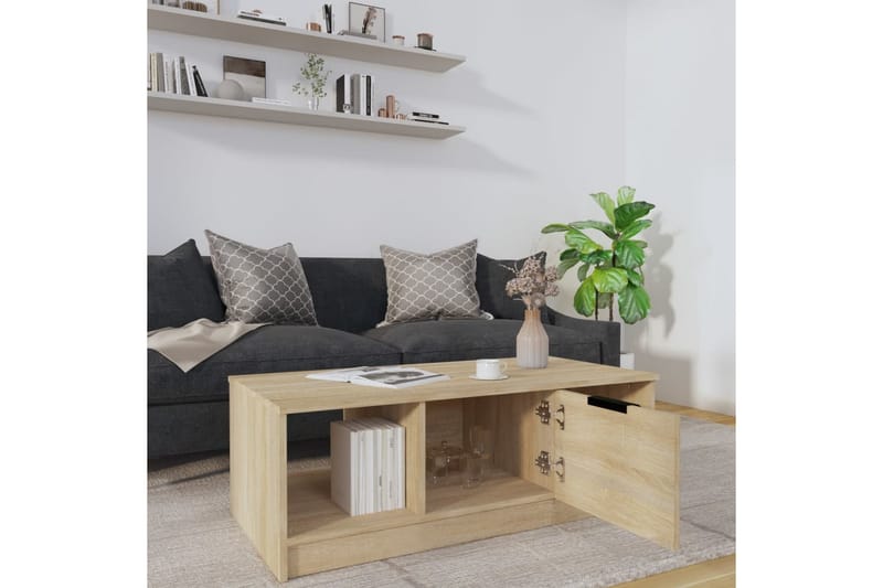 Sohvapöytä Sonoma-tammi 102x50x36 cm tekninen puu - Ruskea - Huonekalut - Pöytä & ruokailuryhmä - Sohvapöytä