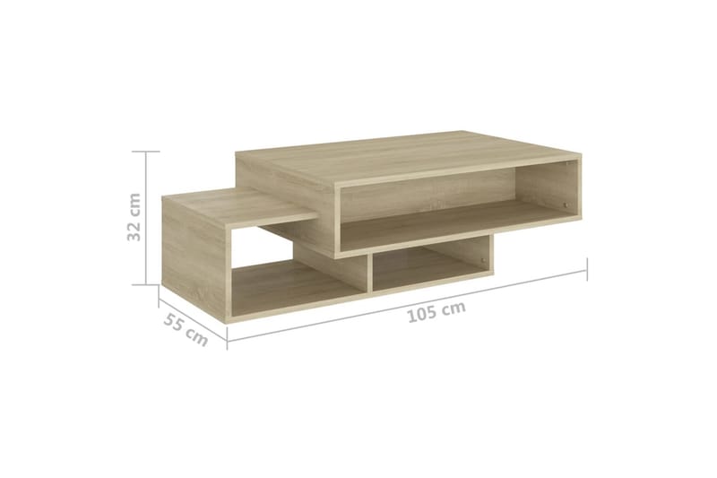Sohvapöytä Sonoma-tammi 105x55x32 cm lastulevy - Ruskea - Huonekalut - Pöytä & ruokailuryhmä - Sohvapöytä