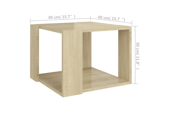 Sohvapöytä Sonoma-tammi 40x40x30 cm lastulevy - Sohvapöytä