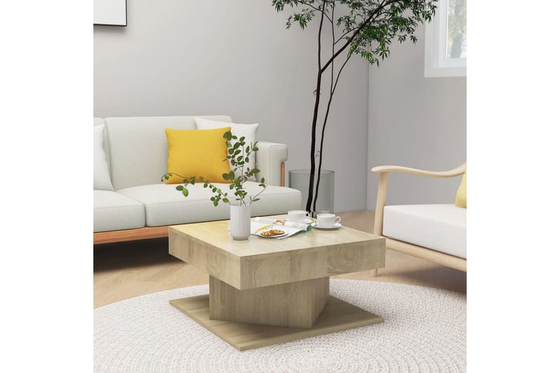 Sohvapöytä Sonoma-tammi 57x57x30 cm lastulevy - Ruskea - Huonekalut - Pöytä & ruokailuryhmä - Sohvapöytä