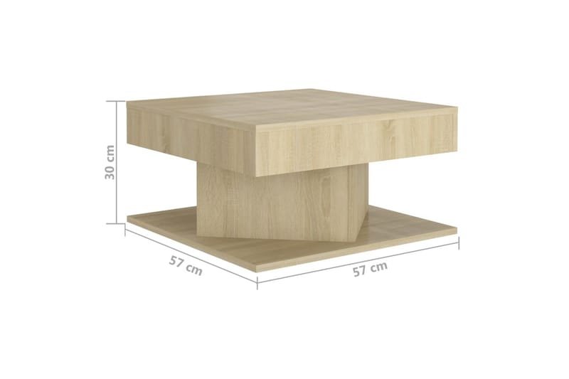 Sohvapöytä Sonoma-tammi 57x57x30 cm lastulevy - Ruskea - Huonekalut - Pöytä & ruokailuryhmä - Sohvapöytä