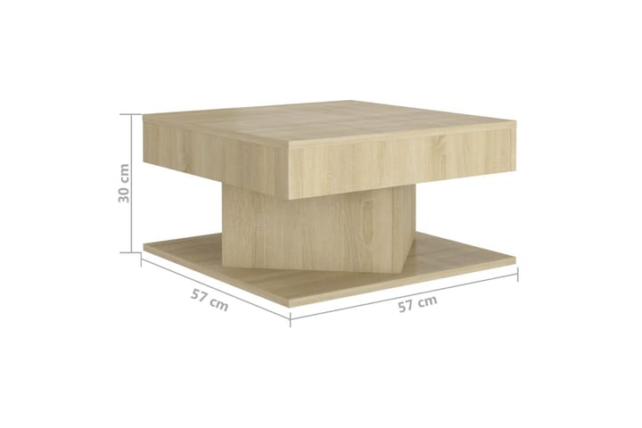 Sohvapöytä Sonoma-tammi 57x57x30 cm lastulevy - Ruskea - Sohvapöytä