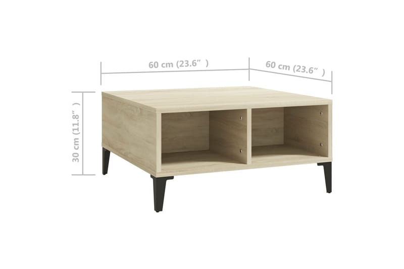 Sohvapöytä Sonoma-tammi 60x60x30 cm lastulevy - Huonekalut - Pöytä & ruokailuryhmä - Sohvapöytä