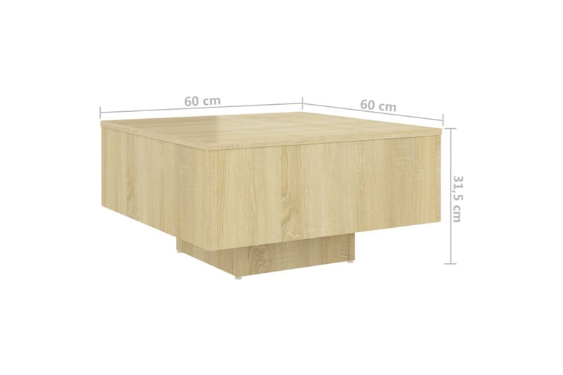 Sohvapöytä Sonoma-tammi 60x60x31,5 cm lastulevy - Huonekalut - Pöytä & ruokailuryhmä - Sohvapöytä