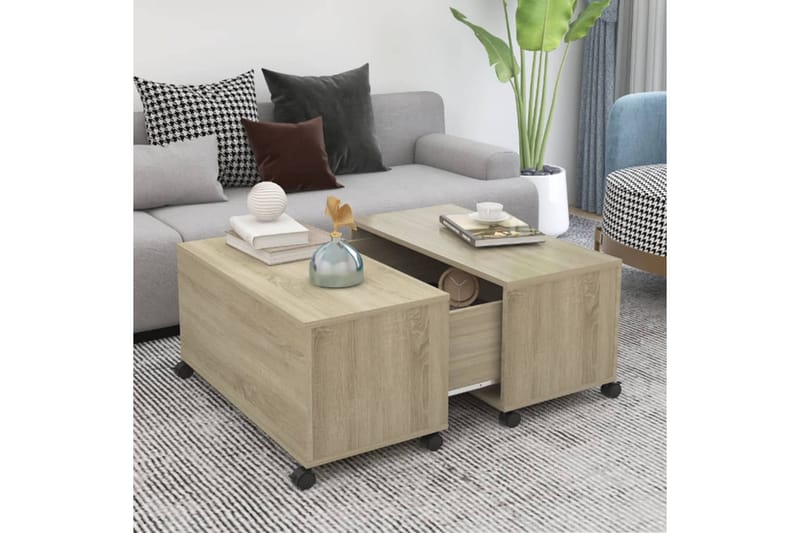 Sohvapöytä Sonoma-tammi 75x75x38 cm lastulevy - Huonekalut - Pöytä & ruokailuryhmä - Sohvapöytä