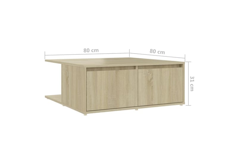 Sohvapöytä Sonoma-tammi 80x80x31 cm lastulevy - Huonekalut - Pöytä & ruokailuryhmä - Sohvapöytä