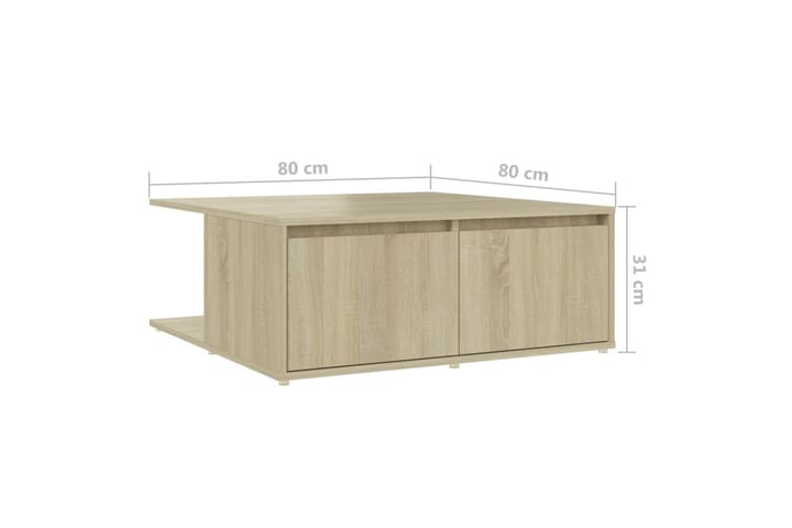 Sohvapöytä Sonoma-tammi 80x80x31 cm lastulevy - Sohvapöytä