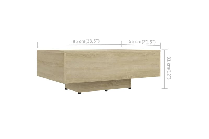 Sohvapöytä Sonoma-tammi 85x55x31 cm lastulevy - Huonekalut - Pöytä & ruokailuryhmä - Sohvapöytä