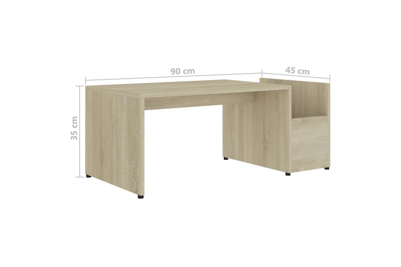 Sohvapöyt�ä Sonoma-tammi 90x45x35 cm lastulevy - Ruskea - Huonekalut - Pöytä & ruokailuryhmä - Sohvapöytä