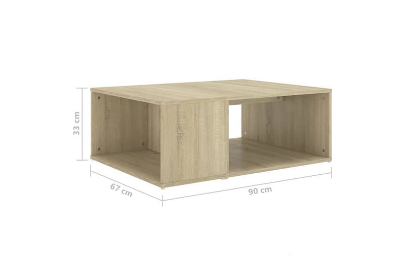 Sohvapöyt�ä Sonoma-tammi 90x67x33 cm lastulevy - Ruskea - Huonekalut - Pöytä & ruokailuryhmä - Sohvapöytä