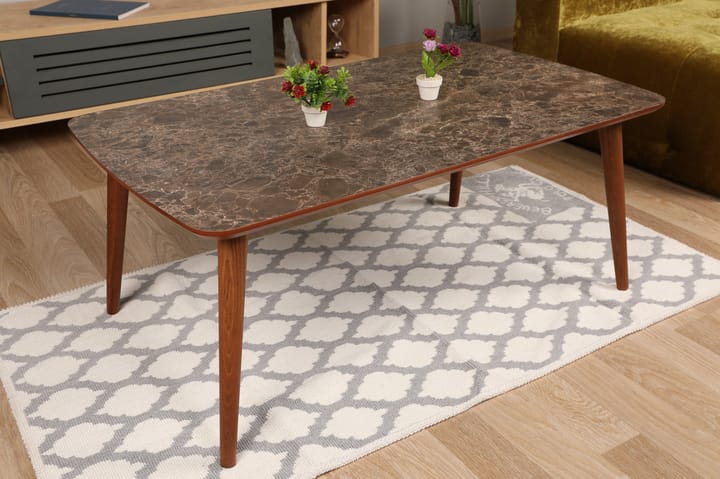 Sohvapöytä Stackris 100 cm kuvio - Ruskea - Marmoripöydät - Sohvapöytä