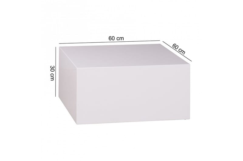 Sohvapöytä Stange 60 cm - Valkoinen Korkeakiilto - Huonekalut - Pöytä & ruokailuryhmä - Sohvapöytä