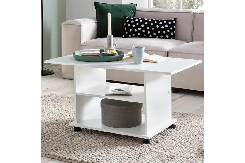 Sohvapöytä Storace 95 cm - Valkoinen - Huonekalut - Pöytä & ruokailuryhmä - Sohvapöytä