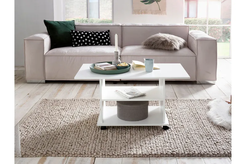 Sohvapöytä Storace 95 cm - Valkoinen - Huonekalut - Pöytä & ruokailuryhmä - Sohvapöytä