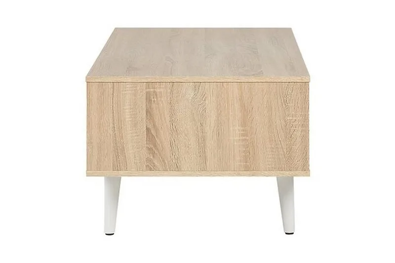 Sohvapöytä Swansia 120 cm Säilytyksellä Kaappi+Hylly - Vaaleanruskea/Valkoinen - Huonekalut - Pöytä & ruokailuryhmä - Sohvapöytä