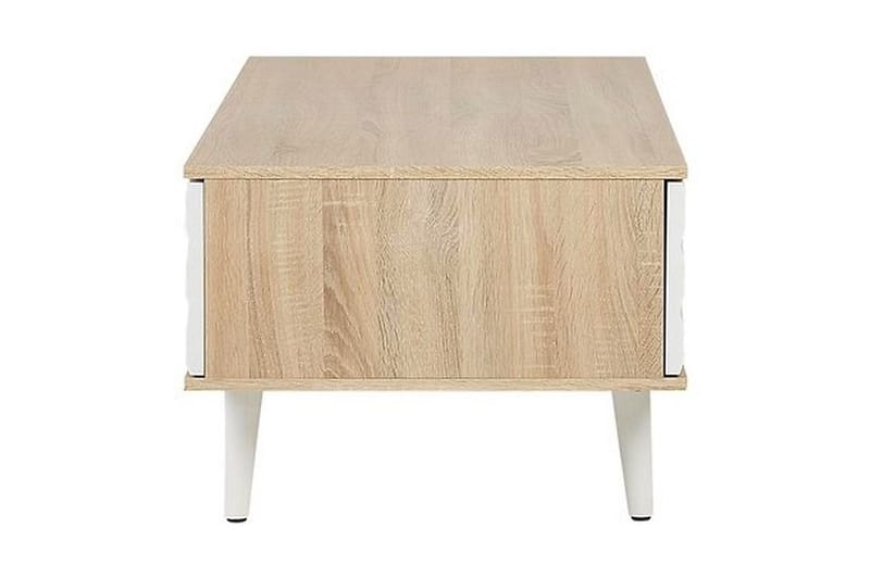 Sohvapöytä Swansia 120 cm Säilytyksellä Kaappi+Hylly - Vaaleanruskea/Valkoinen - Huonekalut - Pöytä & ruokailuryhmä - Sohvapöytä