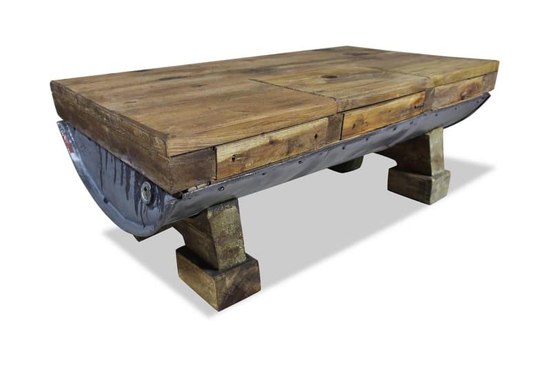 Sohvapöytä Täysi kierrätyspuu 90x50x35 cm - Ruskea - Huonekalut - Pöytä & ruokailuryhmä - Sohvapöytä