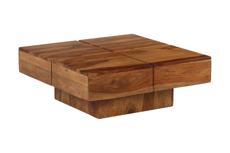 Sohvapöytä Täysi seesampuu 80x80x30 cm - Ruskea - Huonekalut - Pöytä & ruokailuryhmä - Sohvapöytä