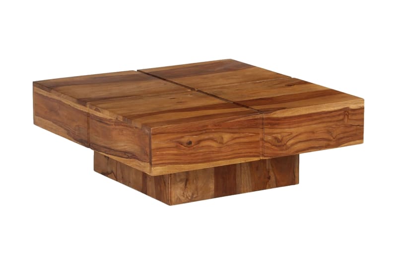 Sohvapöytä Täysi seesampuu 80x80x30 cm - Ruskea - Huonekalut - Pöytä & ruokailuryhmä - Sohvapöytä